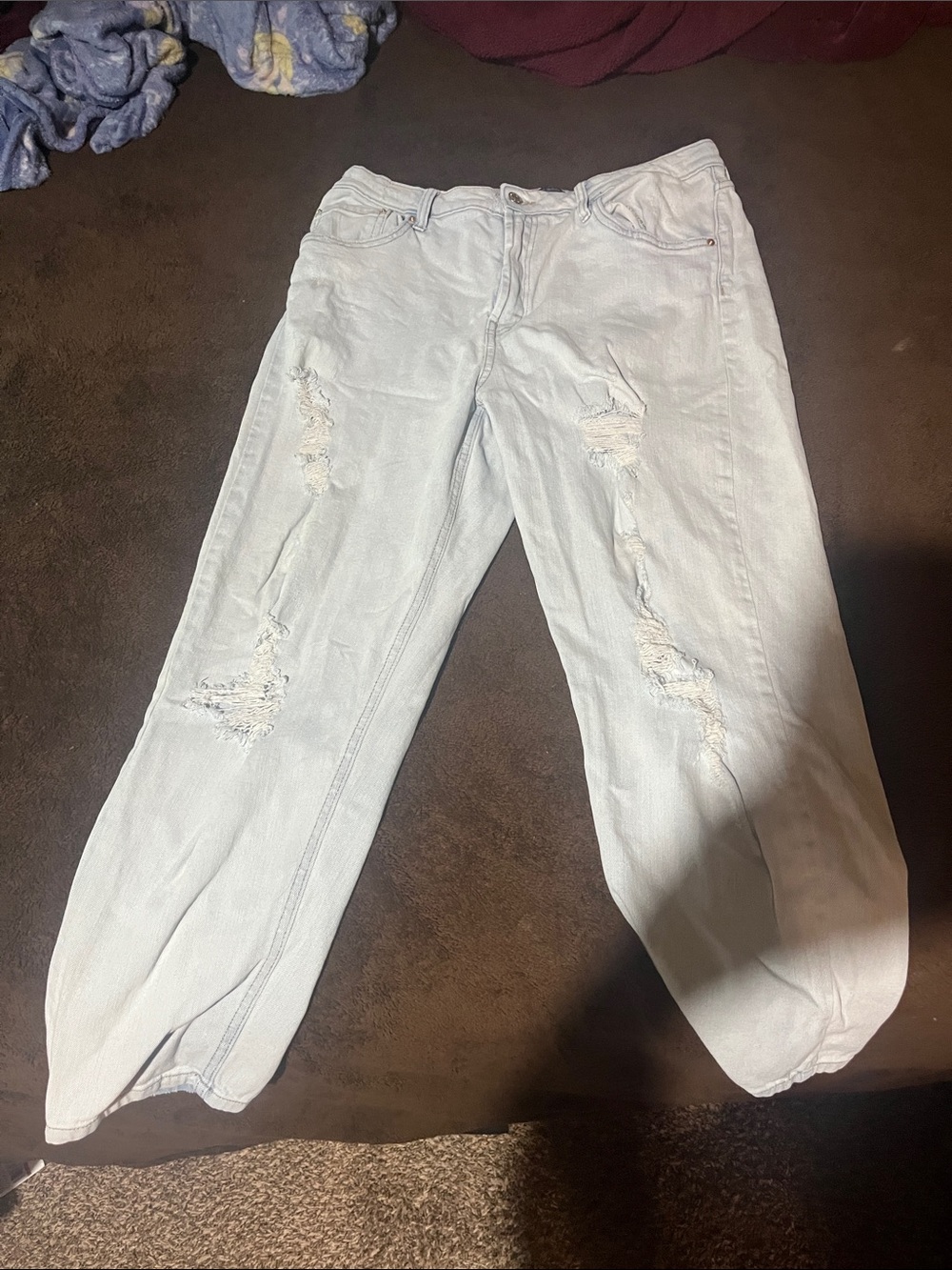 wild fable Light Blue Distressed Boyfriend Jeans